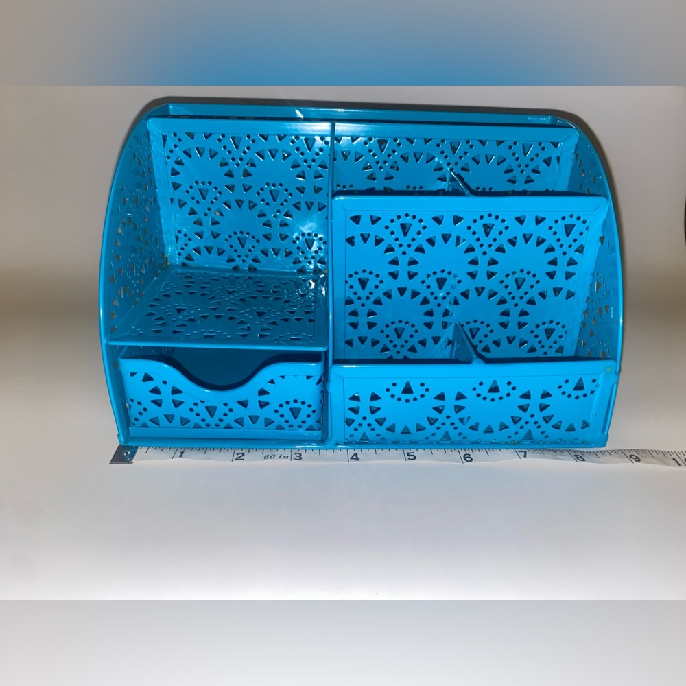 Fun and bright real  blue Desk Organizer
